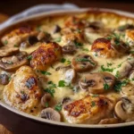garlic mushroom chicken bake