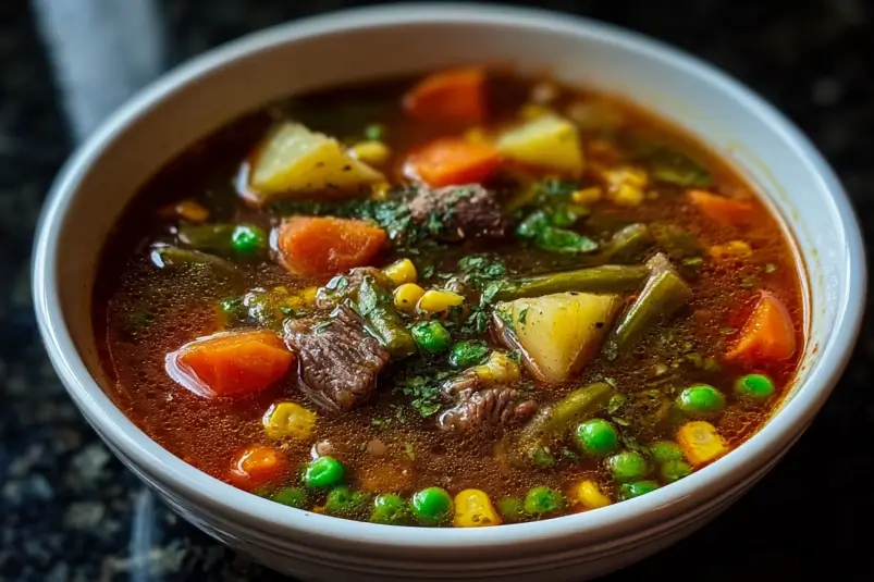 Classic beef and vegetable soup