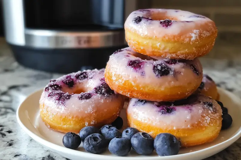 Air Fryer Blueberry Donuts: Light, Fluffy, and Bursting with Flavor 4 Homemade Blueberry Donuts