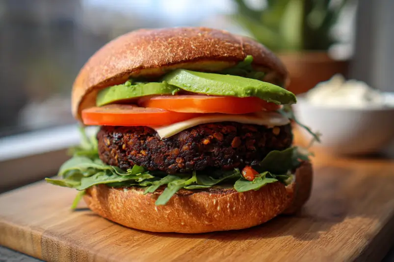 Vegan black bean patty