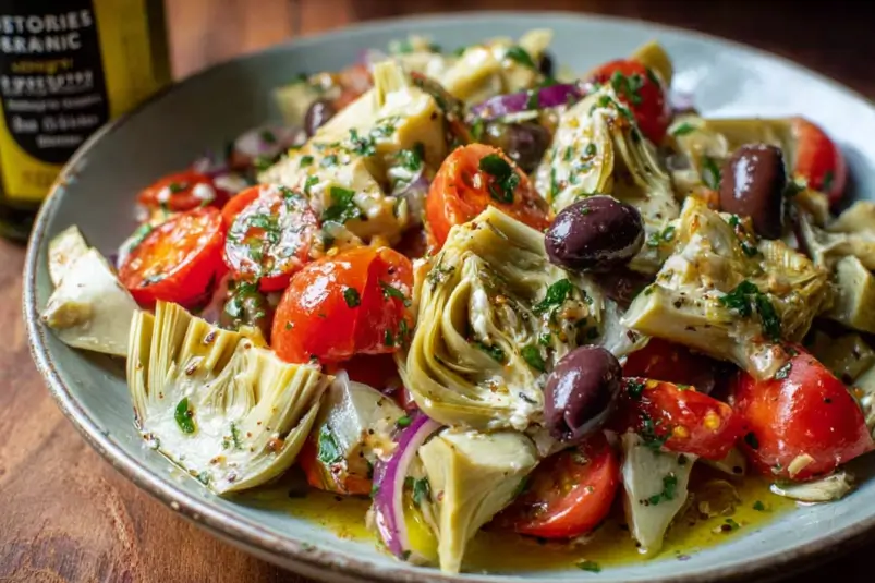 Easy Artichoke Salad Recipe – Mediterranean Salad with Artichoke Hearts, Tomatoes & Olives 4 Artichoke and Feta Salad