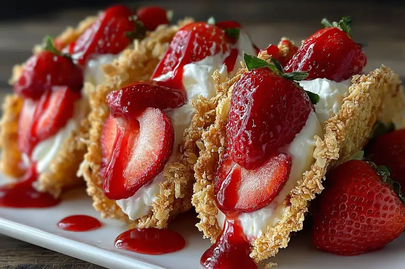 Strawberry cheesecake tacos