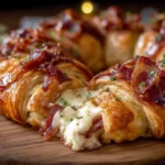 Bacon Brie Crescent Wreath Ready to Serve