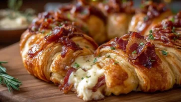 Bacon Brie Crescent Wreath Ready to Serve