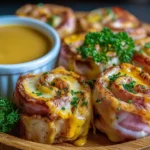 Delicious Baked Ham and Cheese Rolls with Honey Mustard Sauce