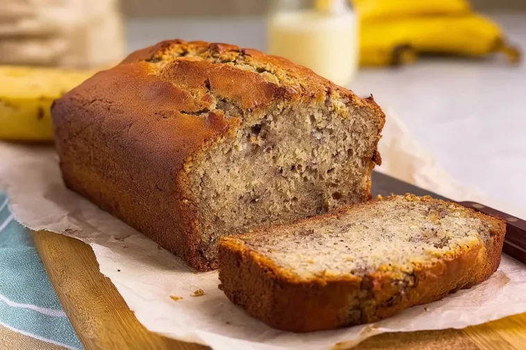 Delicious Banana Banana Bread Loaf Fresh Out of the Oven