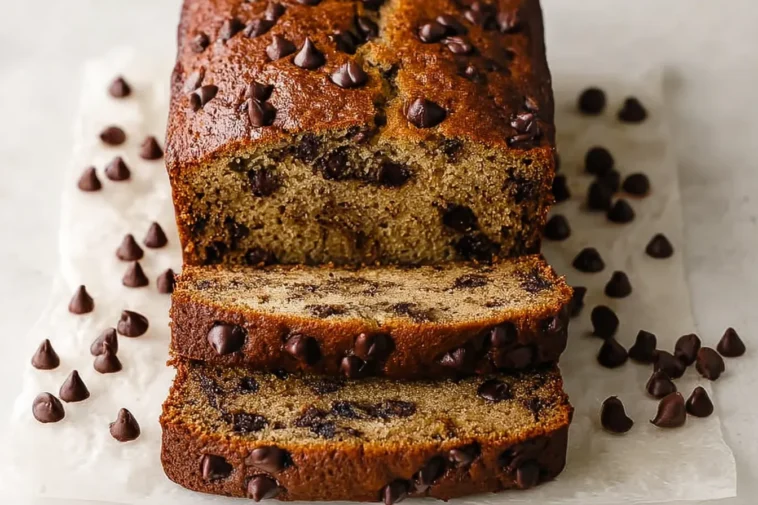 Decadent Chocolate Chip Banana Bread Slice