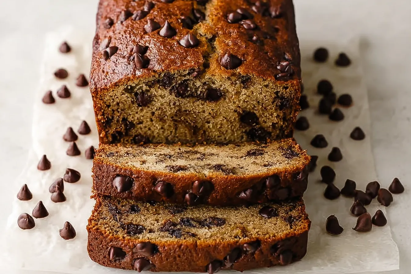 Best Homemade Chocolate Chip Banana Bread – Easy & Delicious 3 Decadent Chocolate Chip Banana Bread Slice