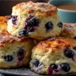 Flaky Blueberry Biscuits Ready to Serve