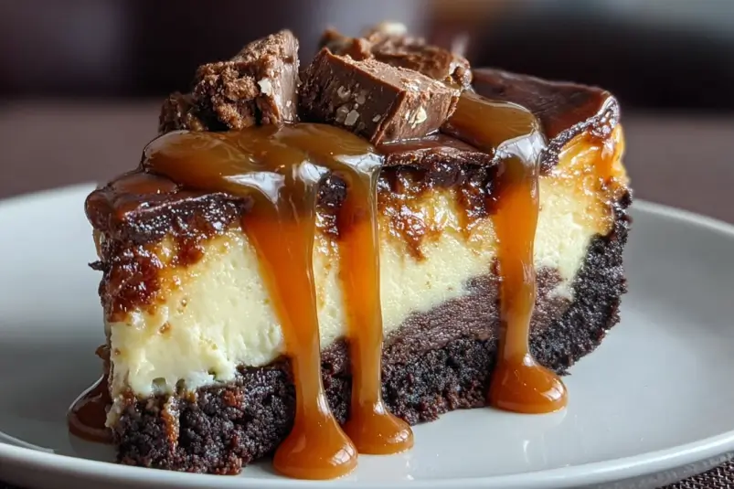 Caramel Brownie Cheesecake: A Decadent Dessert Worth Every Bite 4 fudgy brownie cheesecake