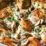 Delicious Chicken Marsala Casserole Ready to Serve