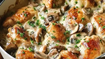 Delicious Chicken Marsala Casserole Ready to Serve