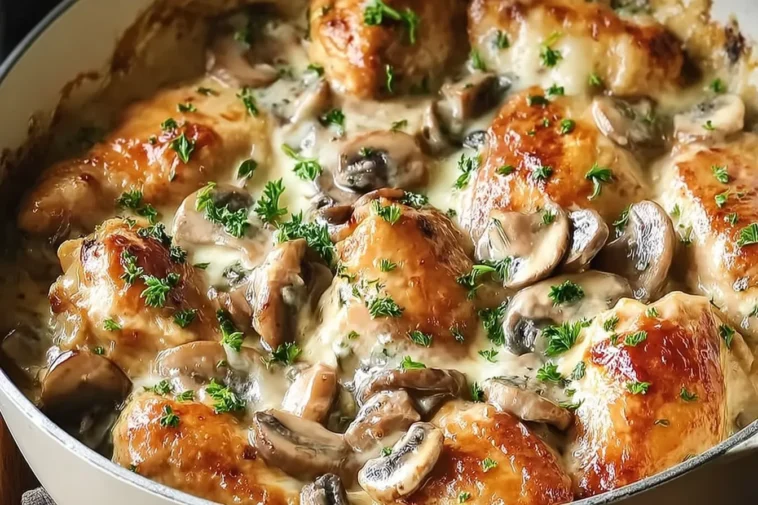 Delicious Chicken Marsala Casserole Ready to Serve
