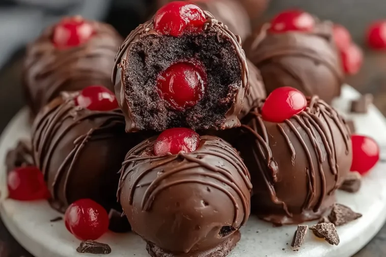 Chocolate Covered Cherry Brownie Bombs Ready to Savor