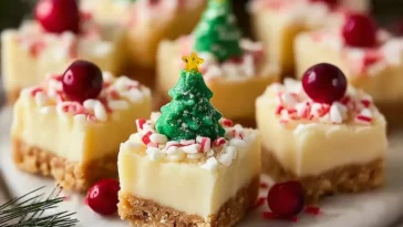 Delicious Christmas Cheesecake Bites on a Festive Table