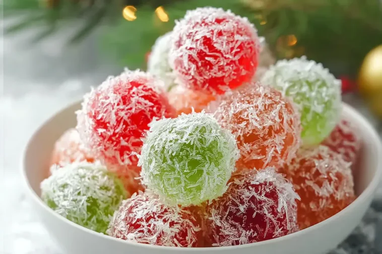 Colorful Christmas Jello Balls Delight