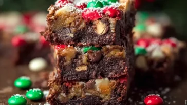 Decadent Christmas Magic Layer Brownie Bars