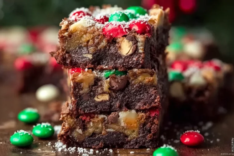 Decadent Christmas Magic Layer Brownie Bars