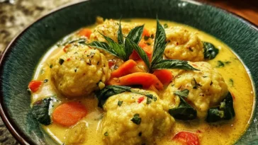 Coconut Curry Soup With Dumplings - Comforting and Delicious