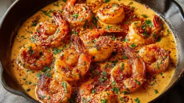 Creamy Garlic-Paprika Shrimp in Skillet