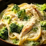 Crock Pot Chicken Alfredo with Broccoli in a Creamy Sauce