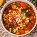 Delicious Crockpot Minestrone Soup in a Bowl