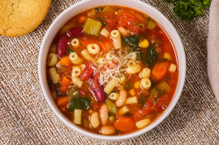 Delicious Crockpot Minestrone Soup in a Bowl