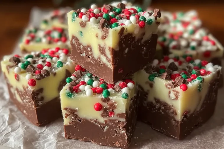 Easy Christmas Fudge Sprinkles Ready to Delight