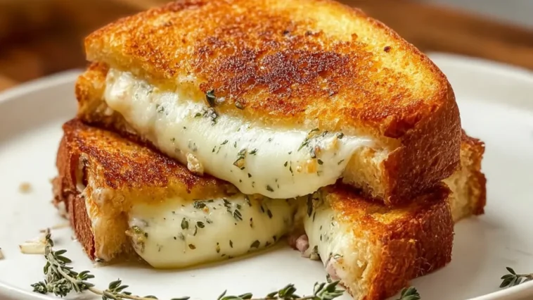 Garlic Grilled Cheese Sandwich Perfectly Golden and Melty