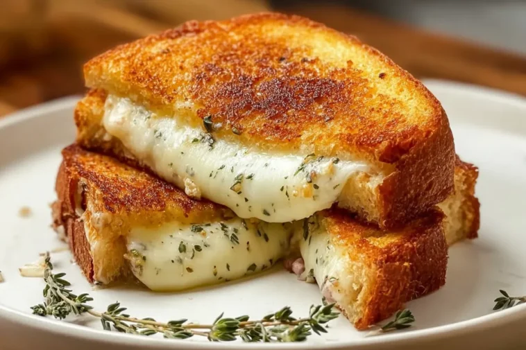 Garlic Grilled Cheese Sandwich Perfectly Golden and Melty