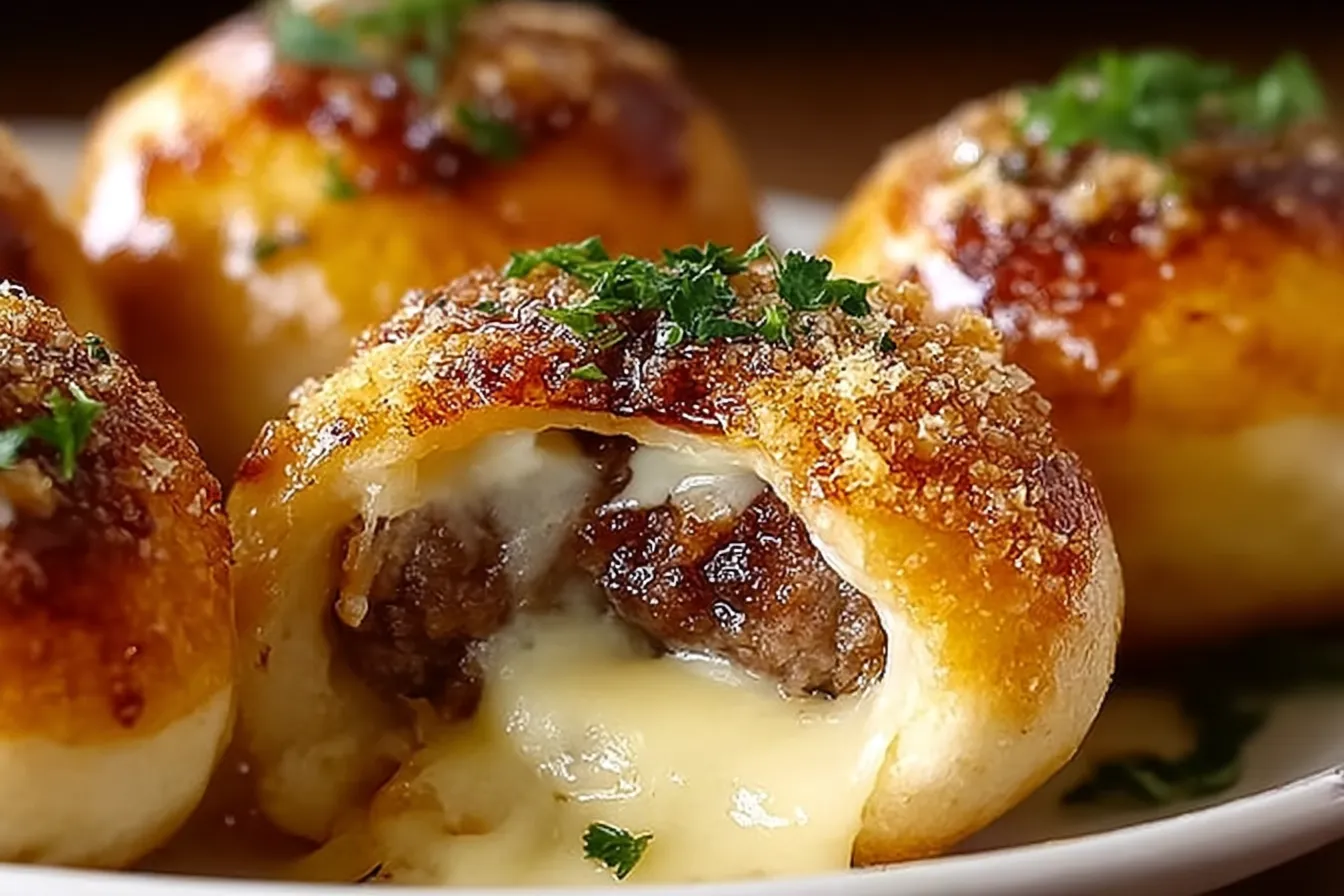 Garlic Parmesan Cheeseburger Bombs Recipe You’ll Love 3 Garlic Parmesan Cheeseburger Bombs Freshly Baked