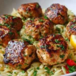 Greek Chicken Meatballs with Lemon Orzo Dinner Platter