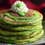 Delicious Grinch Pancakes Green Holiday Stack Ready to Serve