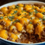 Hobo Casserole (Ground Beef) serving on a plate