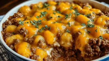 Hobo Casserole (Ground Beef) serving on a plate