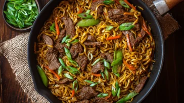 Delicious Hoisin Beef Noodles Ready to Serve
