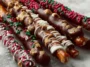 Holiday Chocolate-Dipped Pretzel Rods Ready for the Holidays