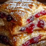 Homemade Cherry Puff Turnovers Freshly Baked
