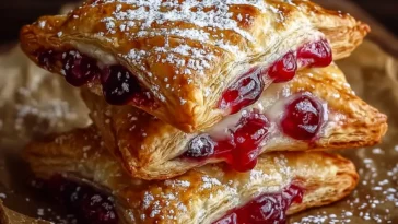 Homemade Cherry Puff Turnovers Freshly Baked