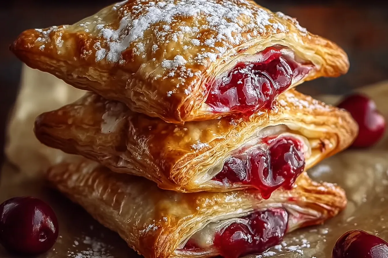 Homemade Cherry Puff Turnovers