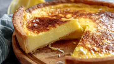 Impossible Lemon Pie Served Slice