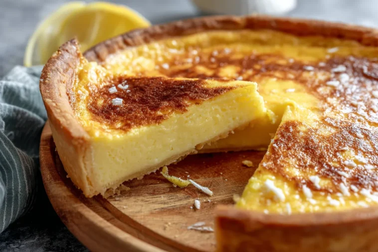 Impossible Lemon Pie Served Slice