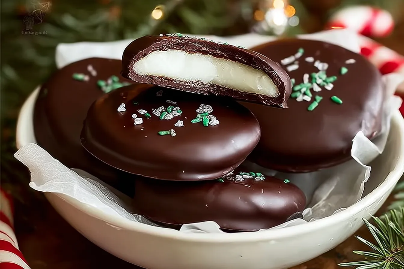 Irresistible Homemade Peppermint Patties That Delight 3 Irresistible Homemade Peppermint Patties on a Platter