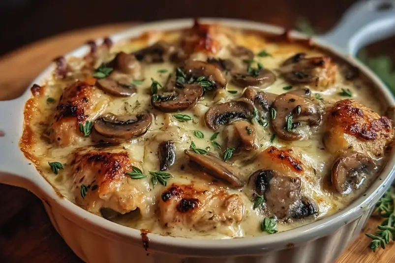 Creamy Keto Garlic Mushroom Chicken Casserole: A Comforting Low-Carb Favorite 4 keto chicken dinner