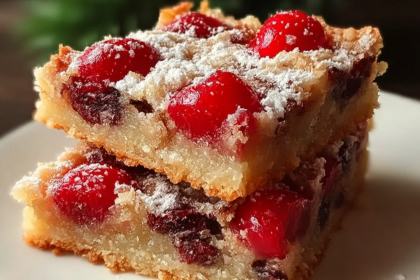 Old Fashioned Cherry Bars: Irresistibly Sweet and Chewy! 3 Delicious Old Fashioned Cherry Bars Freshly Baked