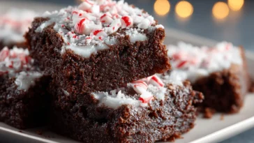 Decadent One Bowl Peppermint Brownies