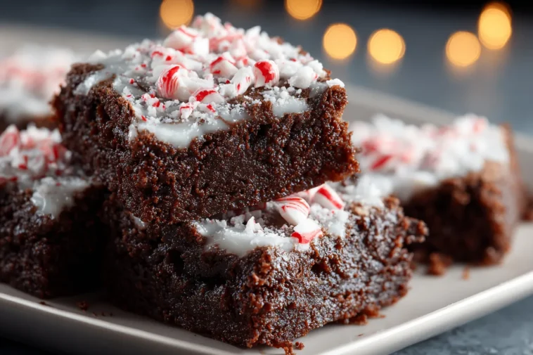 Decadent One Bowl Peppermint Brownies