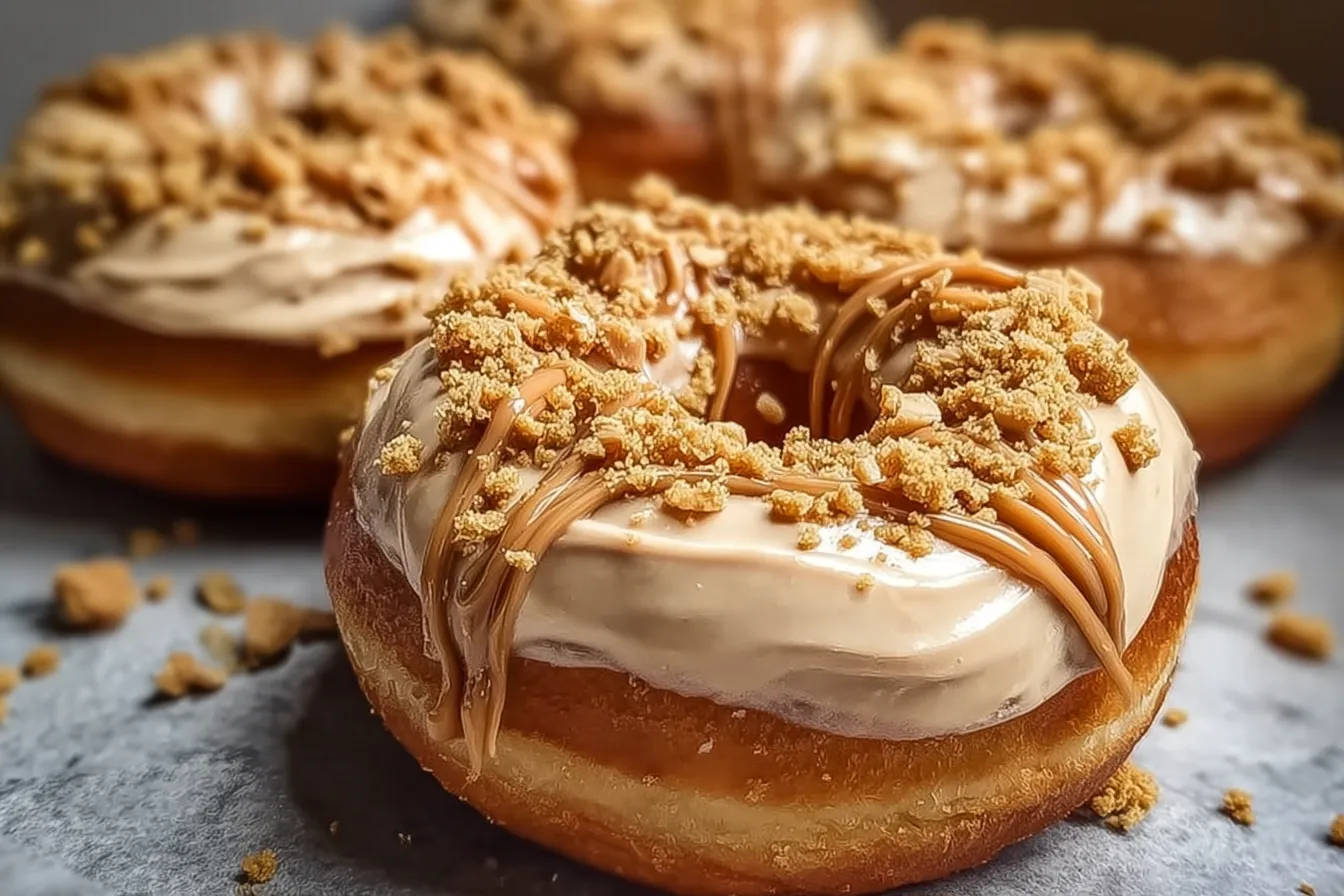Peanut Butter Cheesecake Donuts: Sweet Indulgence Awaits! 3 Peanut Butter Cheesecake Donuts Freshly Baked