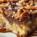 Homemade Salted Caramel Pretzel Blondies