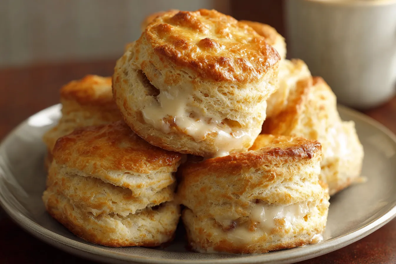 Sausage Gravy and Biscuits: A Delicious Southern Classic 3 Sausage Gravy and Biscuits Plated with Fresh Herbs